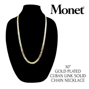 Monet Unisex Gold Cuban Link Necklace Timeless Design